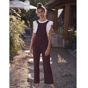 NWT Free People Beach Cohen Ribbed Sweater Overall Set Size M